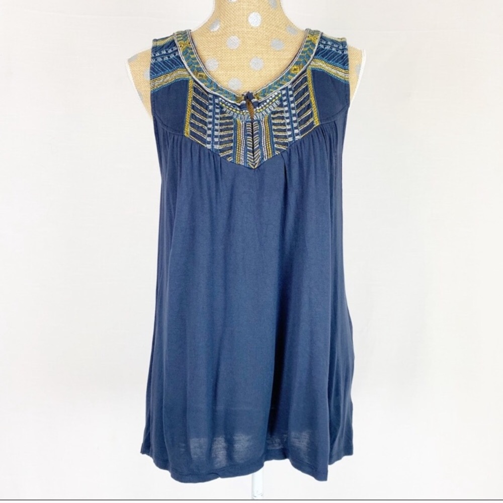 Bobeau Embroidered Tank